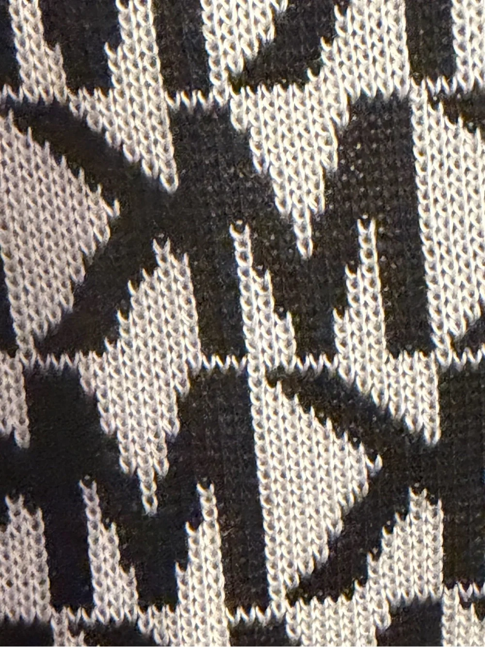 Michael Kors Black & White Logo Knit Scarf